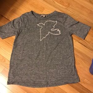 Ann Taylor Loft grey T-shirt with bird on front